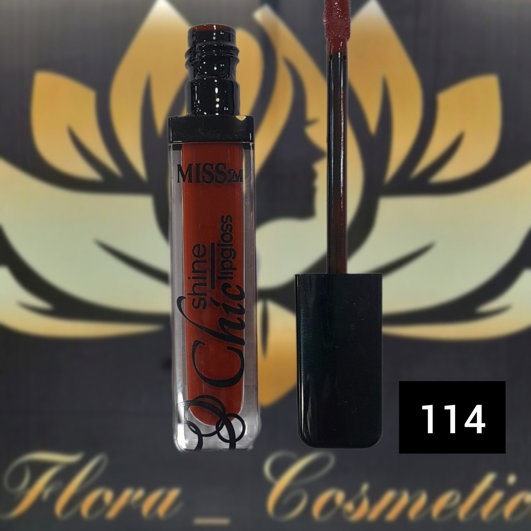 رژ لب لیب گلاس شاین رنگی MISS 2M شماره ی 114 ( 4 ML )