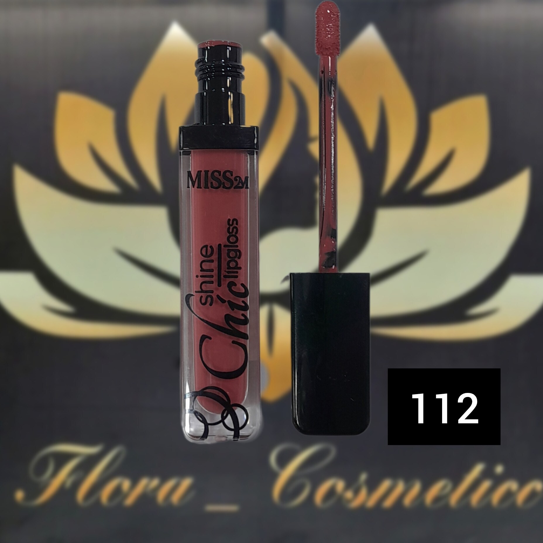 رژ لب لیب گلاس شاین رنگی MISS 2M شماره ی 112 ( 4ML )