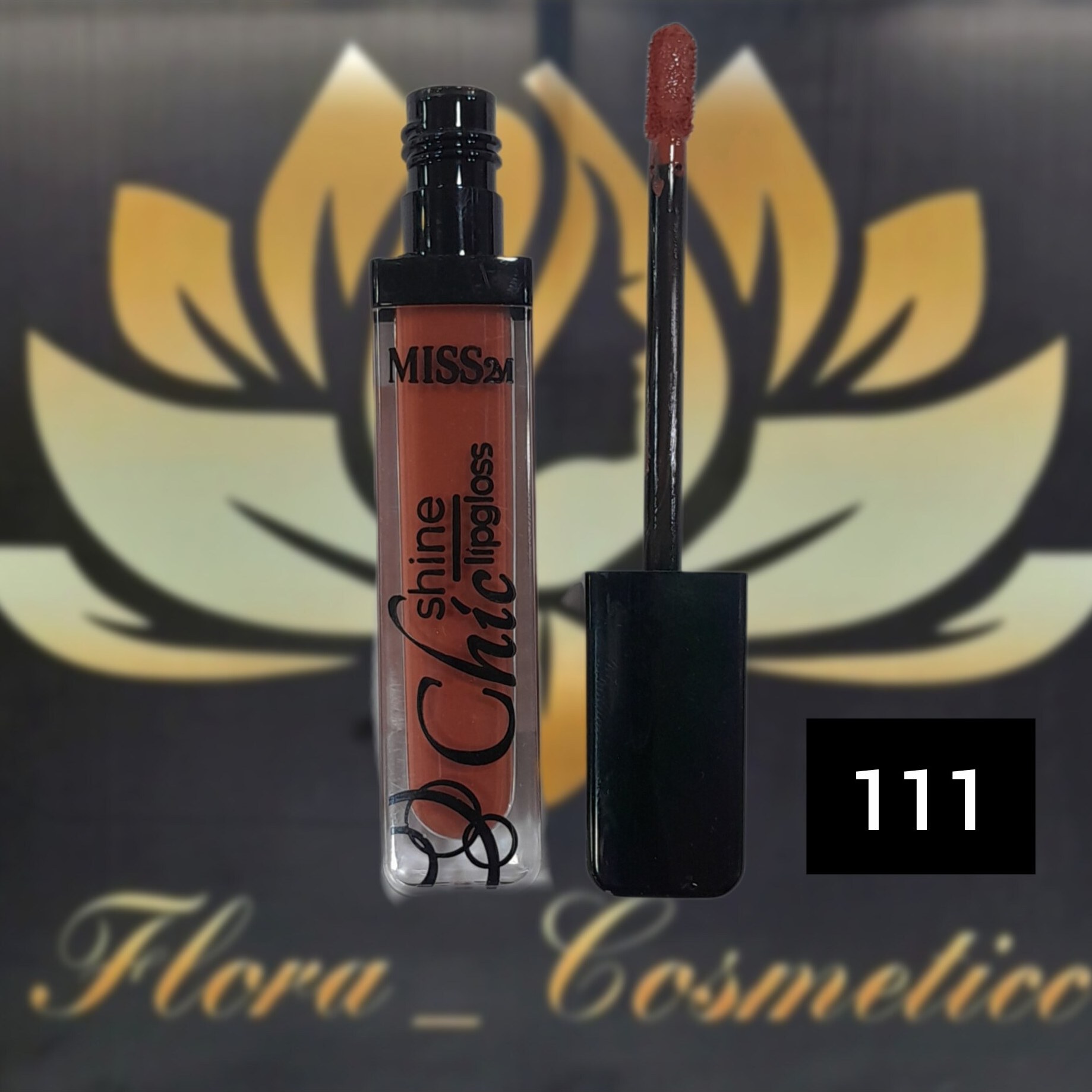 رژ لب لیب گلاس شاین رنگی MISS 2M شماره ی 111 ( 4 ML )