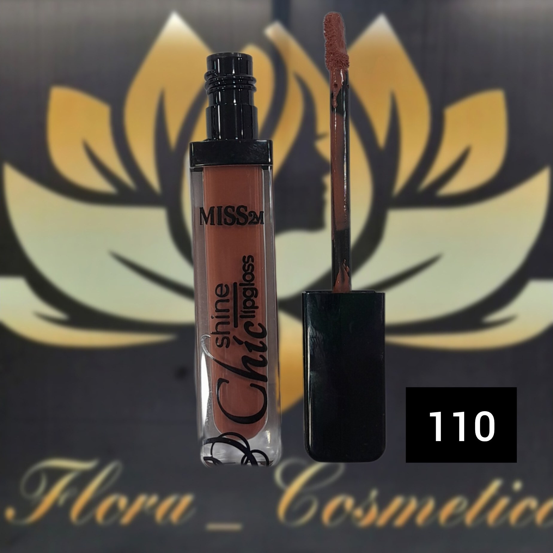 رژ لب لیب گلاس شاین رنگی MISS 2M شماره ی 110 ( 4 ML )
