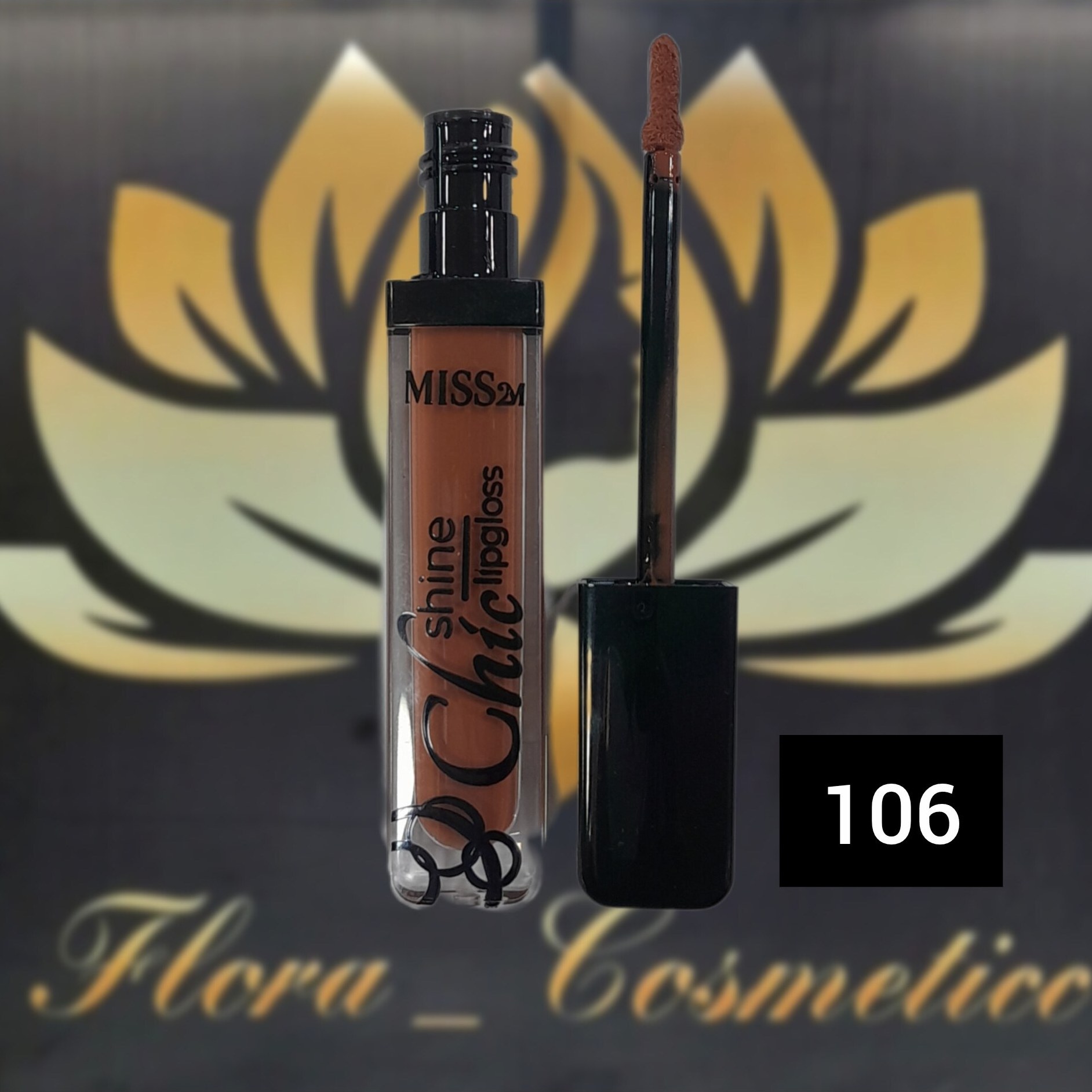 رژ لب لیب گلاس شاین رنگی MISS 2M شماره ی 106 ( 4ML )