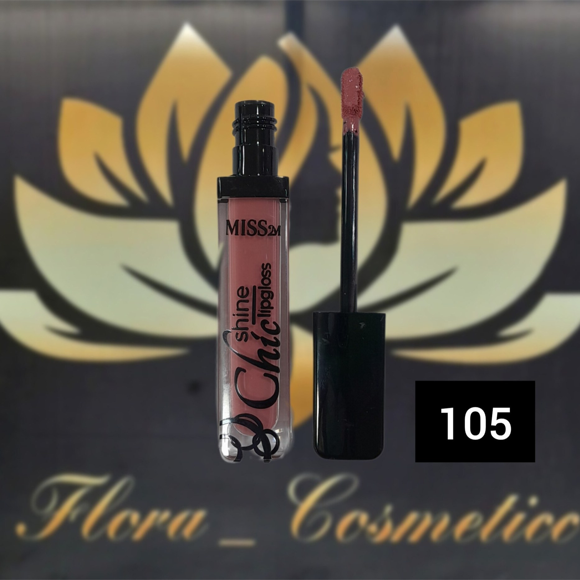 رژ لب لیب گلاس شاین رنگی MISS 2M شماره ی 105 ( 4 ML )