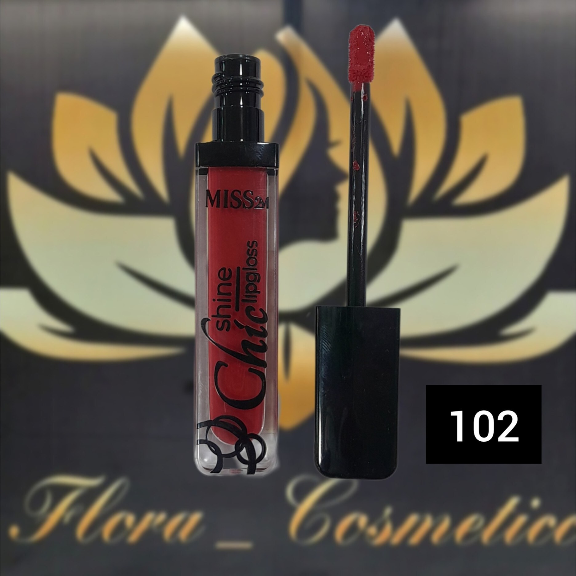 رژ لب لیپ گلاس شاین رنگی MISS 2M شماره ی 102 ( 4 ML )