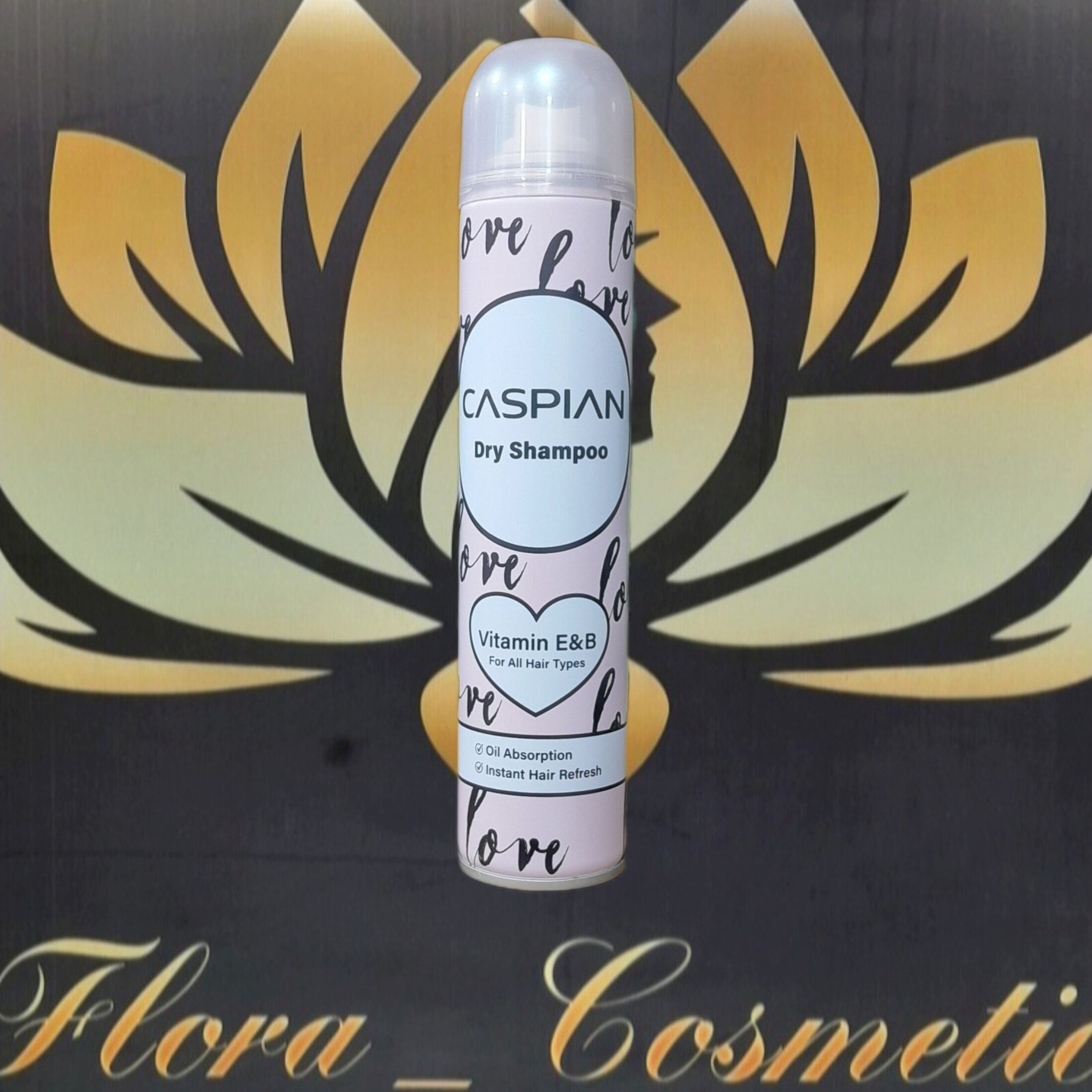 شامپو خشک کاسپین از بین برنده ی چربی مو مناسب انواع مو ( 200 ML )
