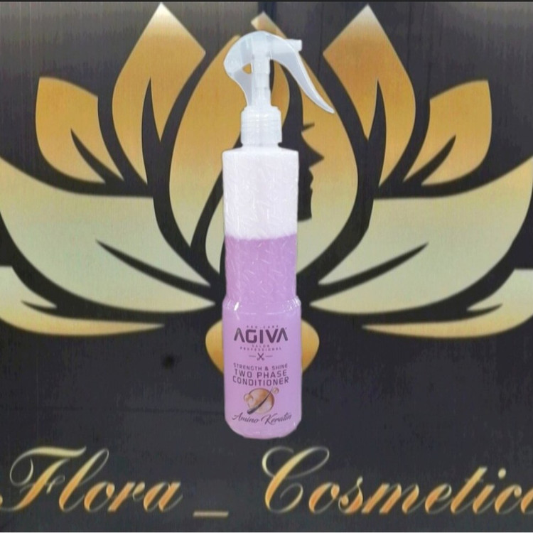 اسپری مو و نرم کننده و تقویت کننده دو فاز اگیوا مدل AMINO KERATIN ضد وزی و محافظ مو حاوی کراتین و مناسب انواع مو